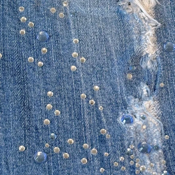 MET Distressed Skinny Jeans with blue sparkles - Picture 4 of 7